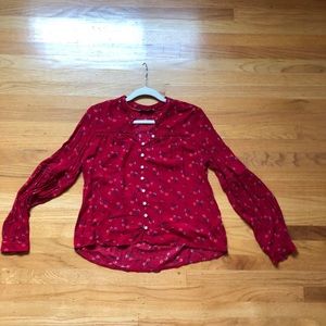 Cute Hollister red button down long sleeve
